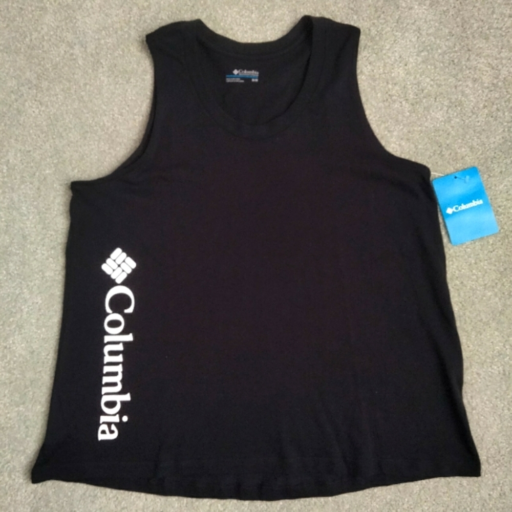 NWT M Columbia North Cascades Black Active Gym Workout Hiking Tank Top NEW